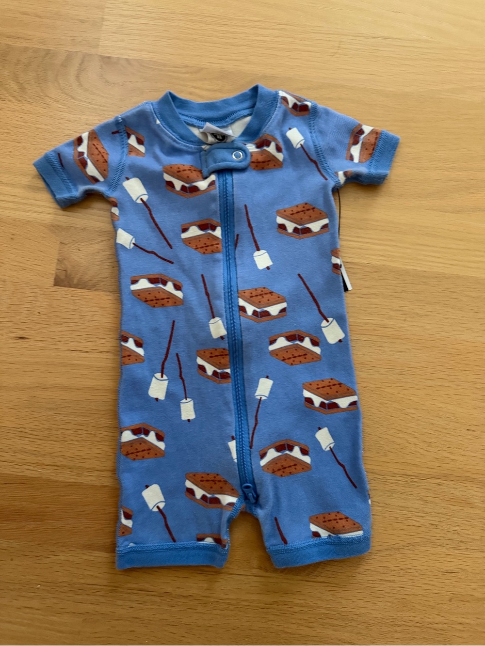Hanna Andersson Hanna Jams Sleeper Zip Up Short Sleeve S’mores 3-6M